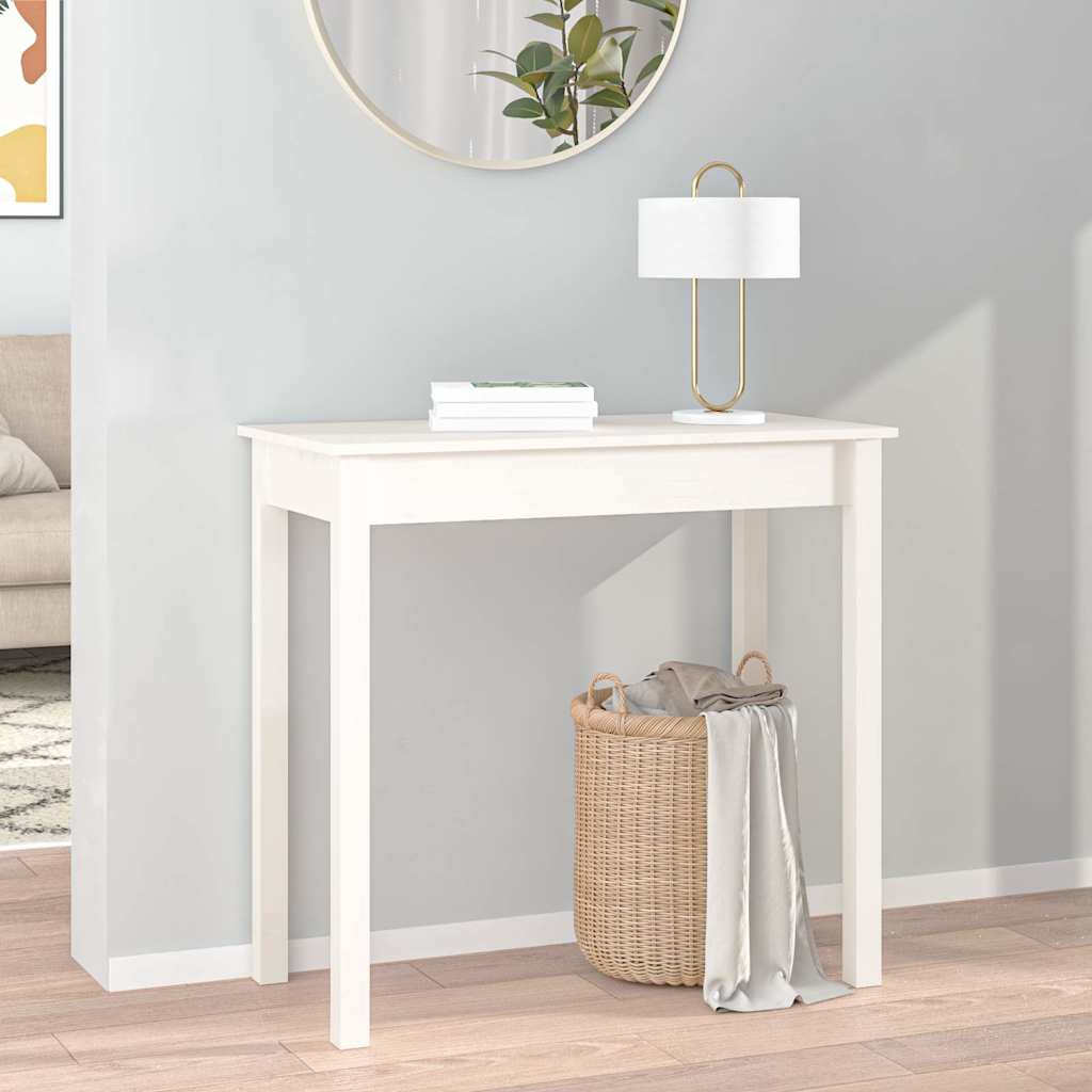 Vidaxl wandtafel 80x40x75 cm massief grenenhout wit