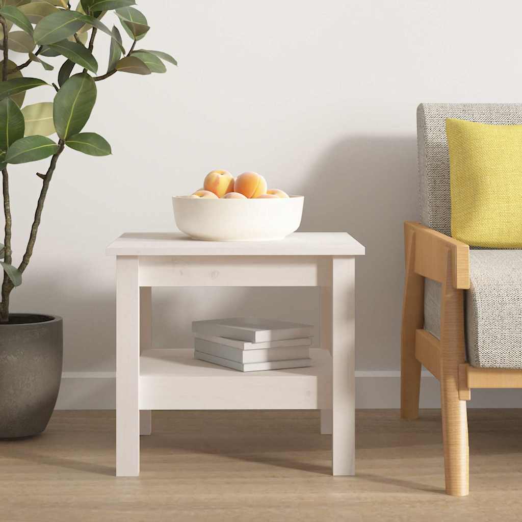 Vidaxl salontafel wit 45x45x40 cm massief grenenhout