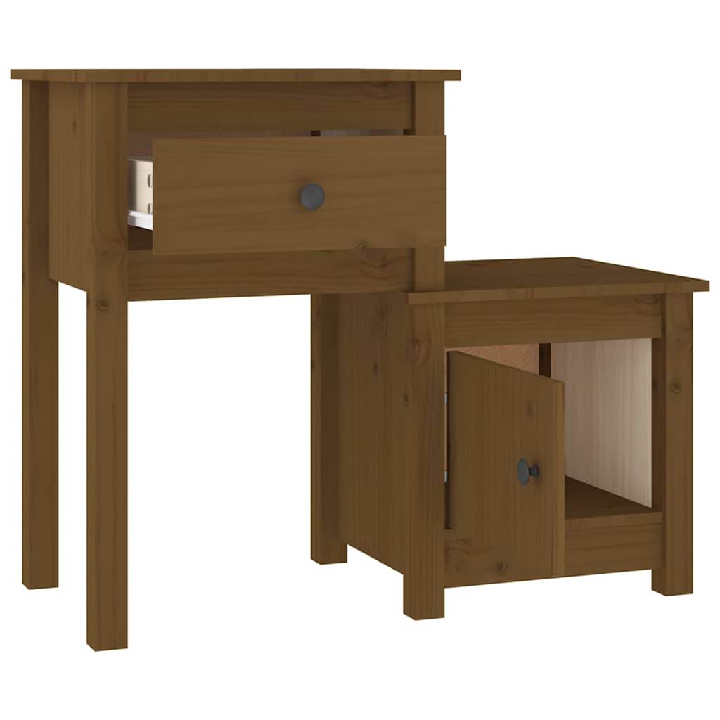 Vidaxl nachtkastje 79,5x38x65,5 cm massief grenenhout honingbruin