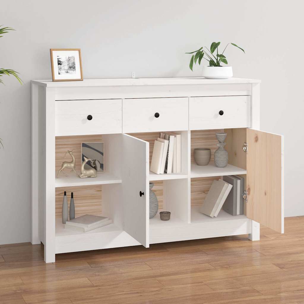 Vidaxl dressoir 100x35x74 cm massief grenenhout wit