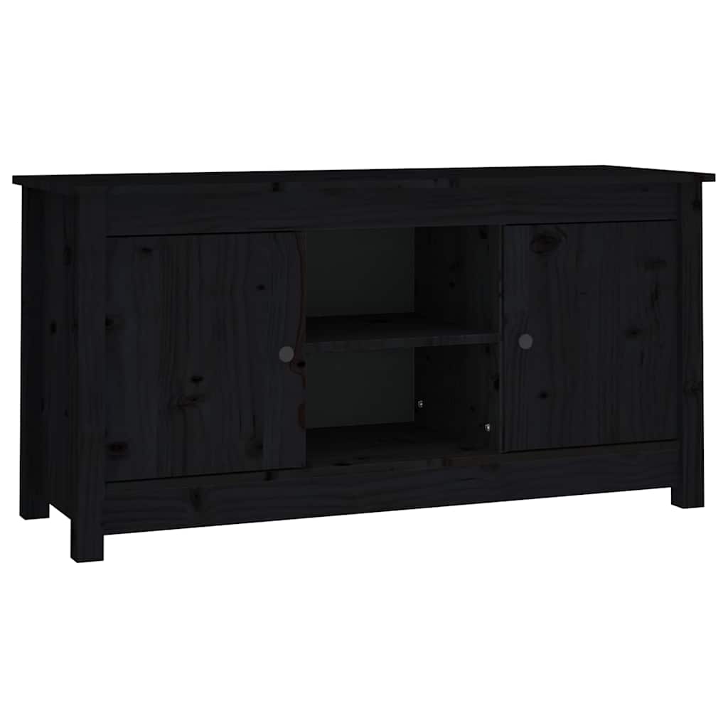 Vidaxl tv-meubel 103x36,5x52 cm massief grenenhout zwart