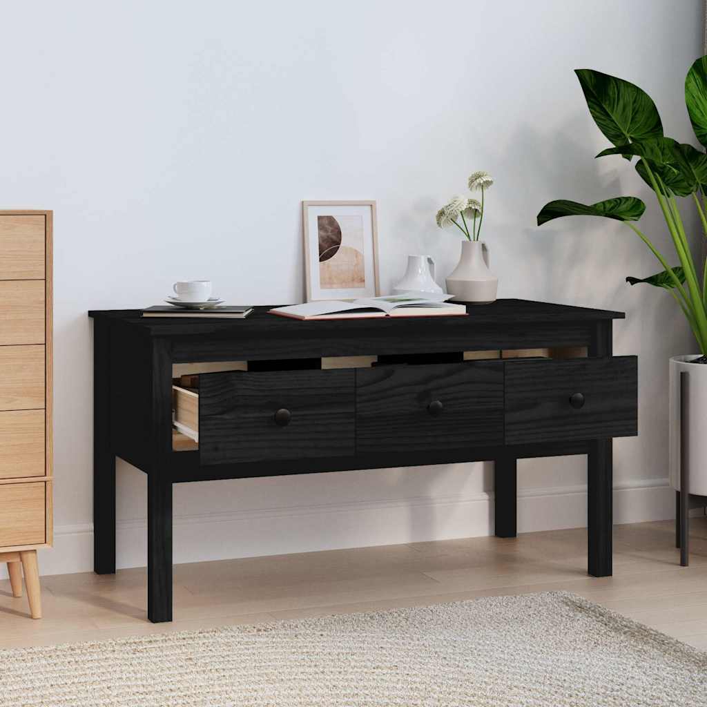 Vidaxl salontafel 102x49x55 cm massief grenenhout zwart