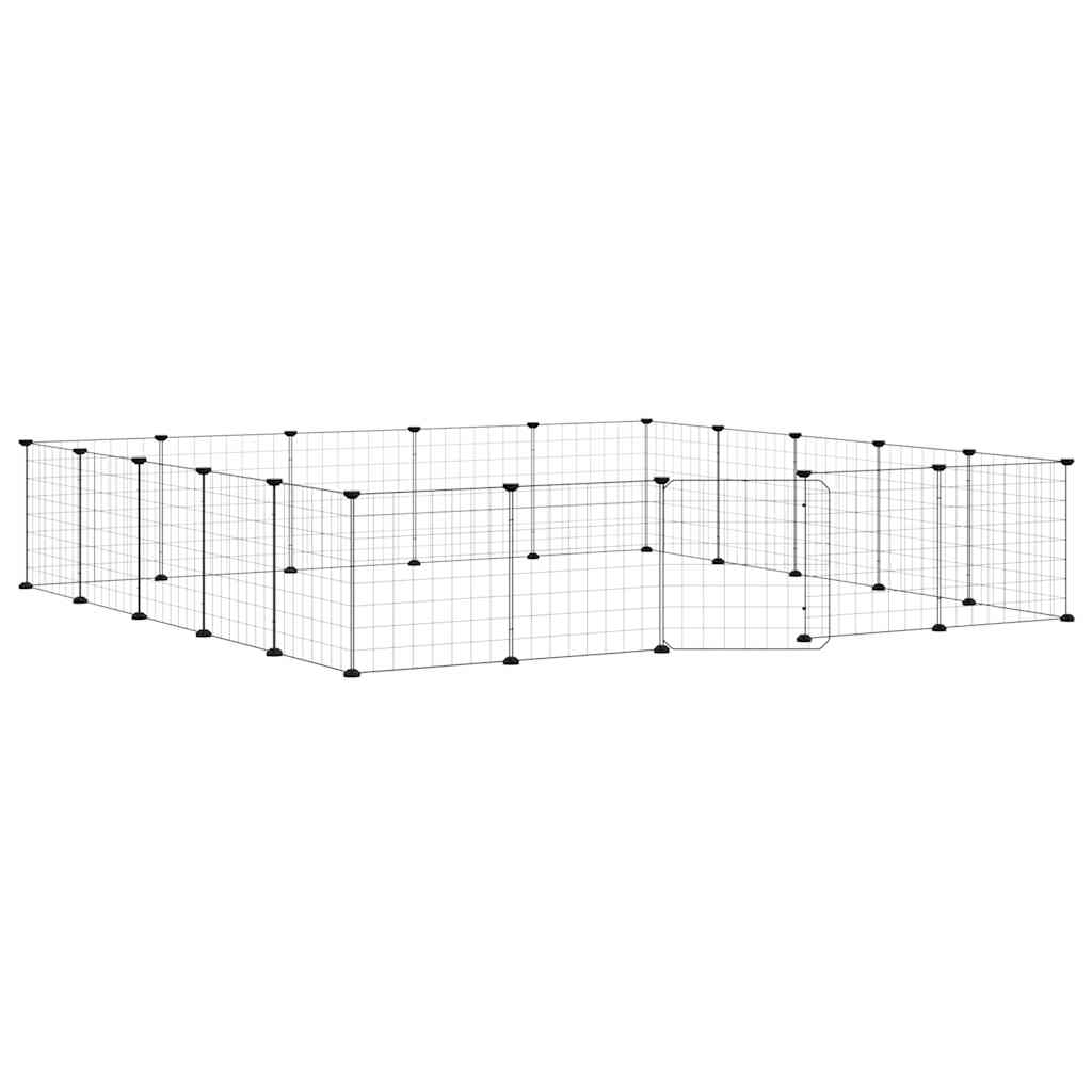 Vidaxl Haustiere Käfig mit Tür 20 Paneele 35x35 cm Stahl Schwarz