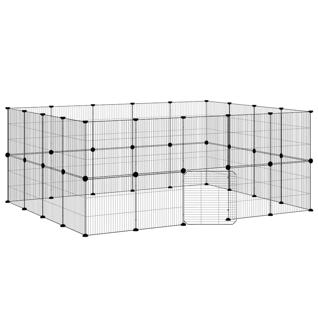 Vidaxl Haustiere Käfig mit Tür 36 Paneele 35x35 cm Stahl schwarz