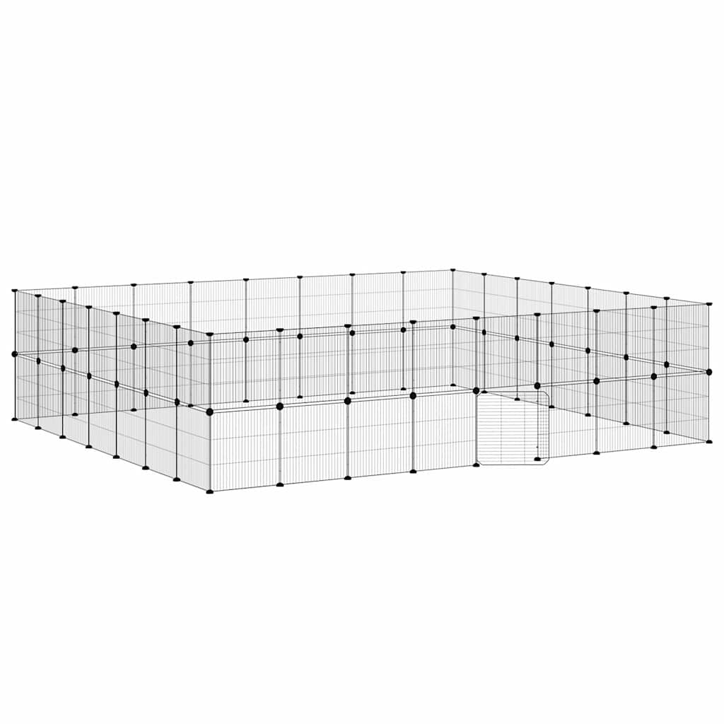 Vidaxl Pet Cage mit Tür 60 Paneele 35x35 cm Stahl Schwarz