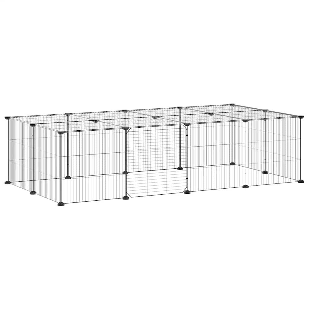 Vidaxl Haustiere Käfig mit Tür 20 Paneele 35x35 cm Stahl Schwarz