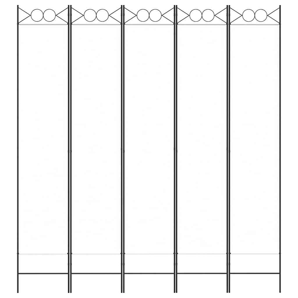 Vidaxl kamerscherm met 5 panelen 200x220 cm stof wit