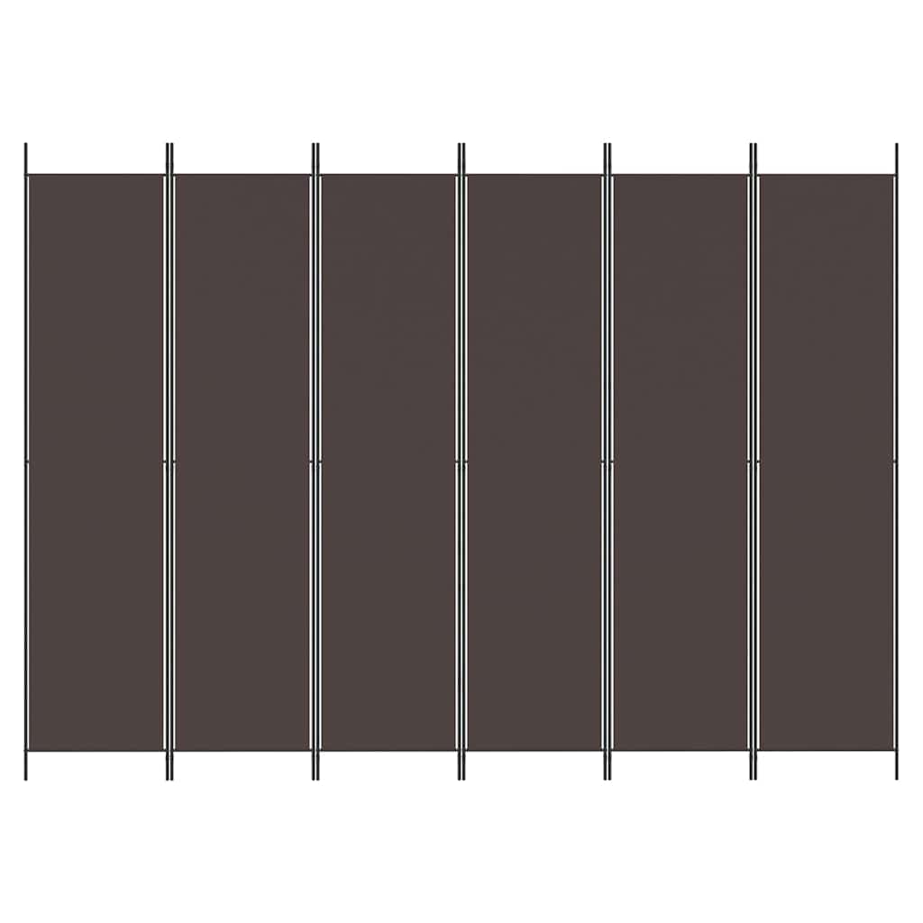 Vidaxl kamerscherm met 6 panelen 300x220 cm stof bruin