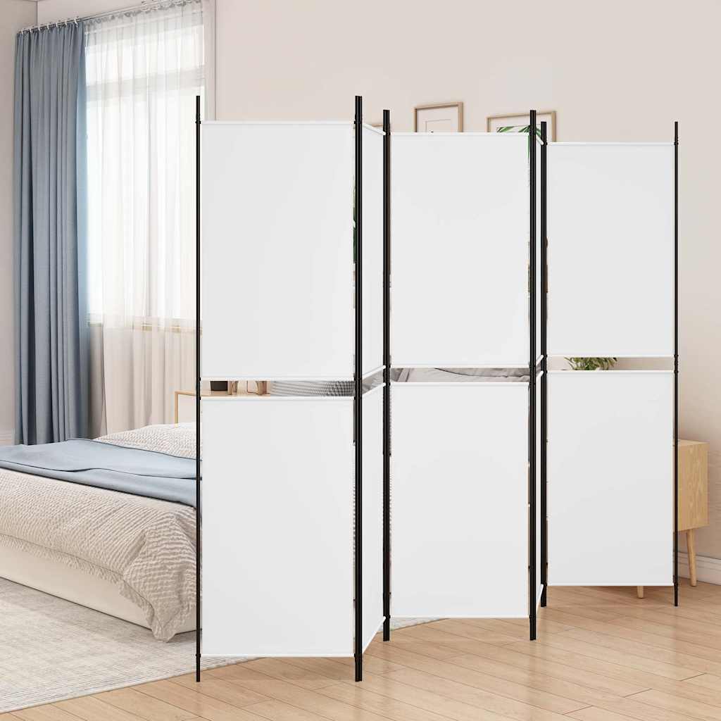 Vidaxl kamerscherm met 5 panelen 250x200 cm stof wit