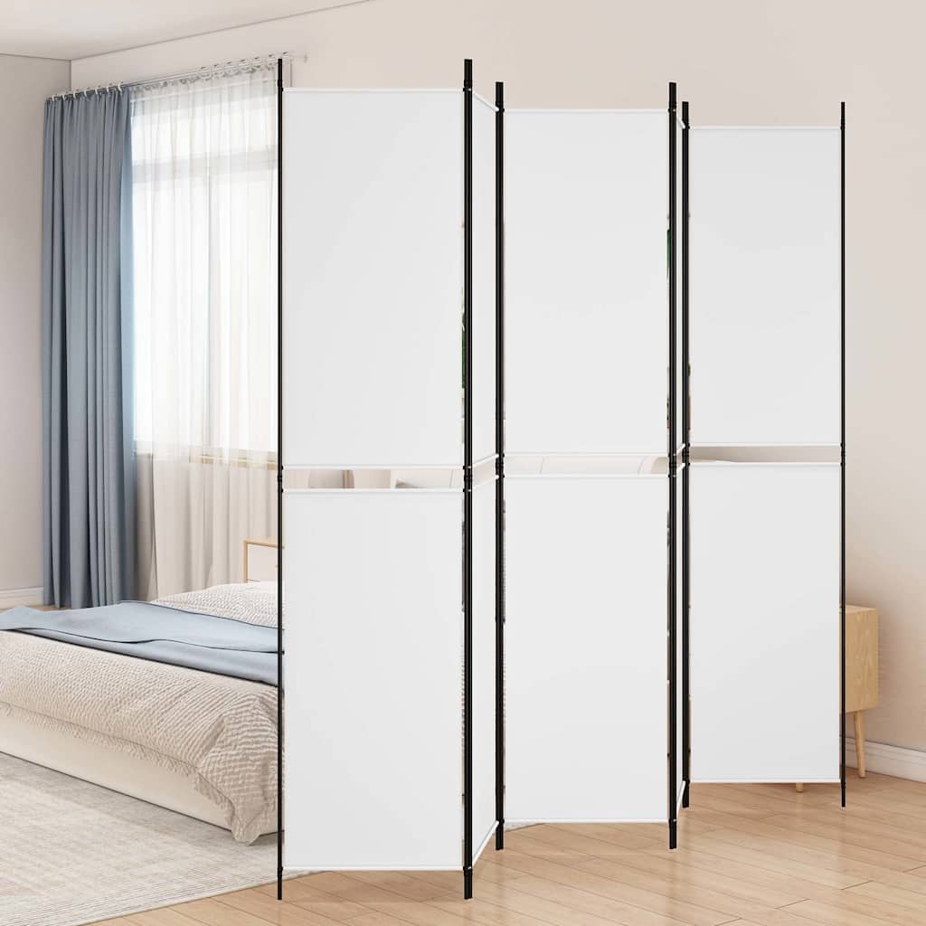 Vidaxl kamerscherm met 5 panelen 250x220 cm stof wit