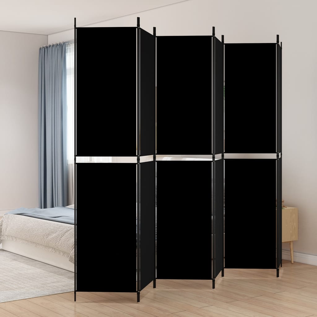 Vidaxl kamerscherm met 6 panelen 300x220 cm stof zwart