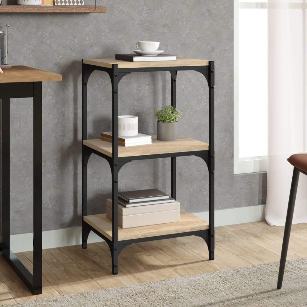 Vidaxl boekenkast 40x33x70,5 cm bewerkt hout en staal sonoma eiken