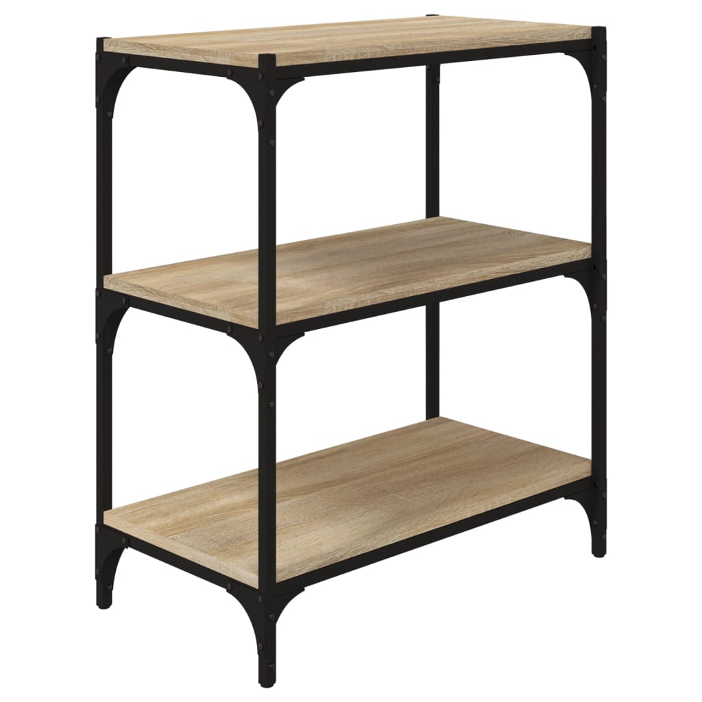 Vidaxl boekenkast 60x33x70,5cm bewerkt hout en staal sonoma eikenkleur