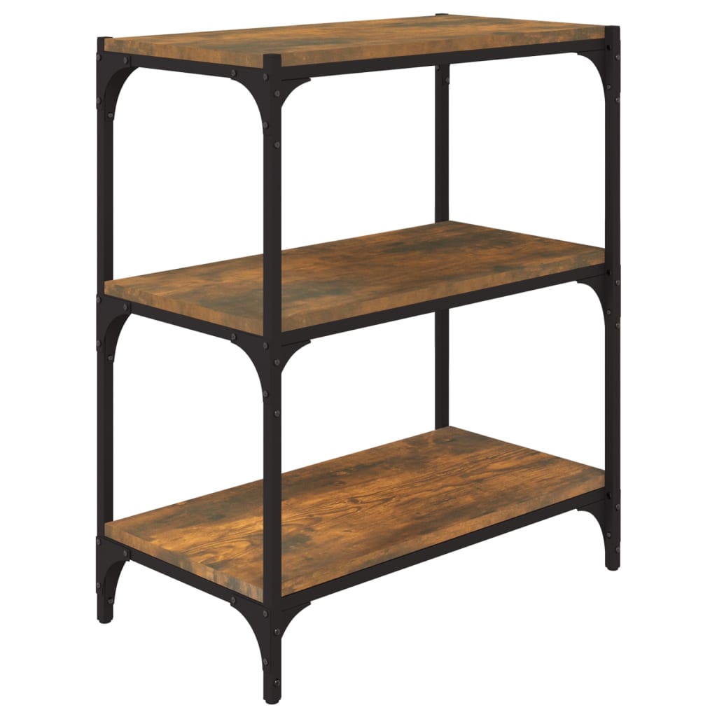 Vidaxl boekenkast 60x33x70,5 cm bewerkt hout en staal gerookt eiken
