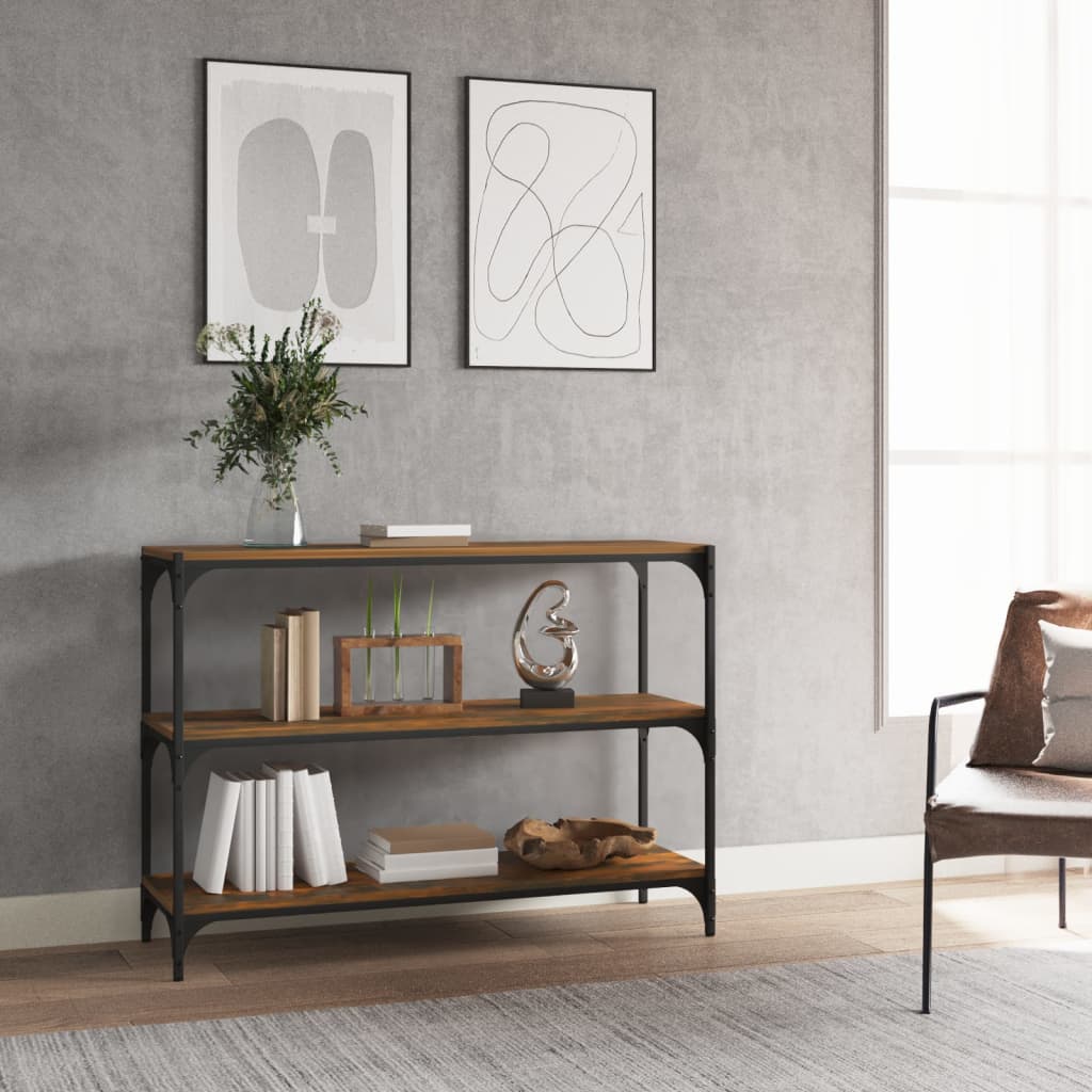 Vidaxl boekenkast 100x33x70,5 cm bewerkt hout en staal gerookt eiken