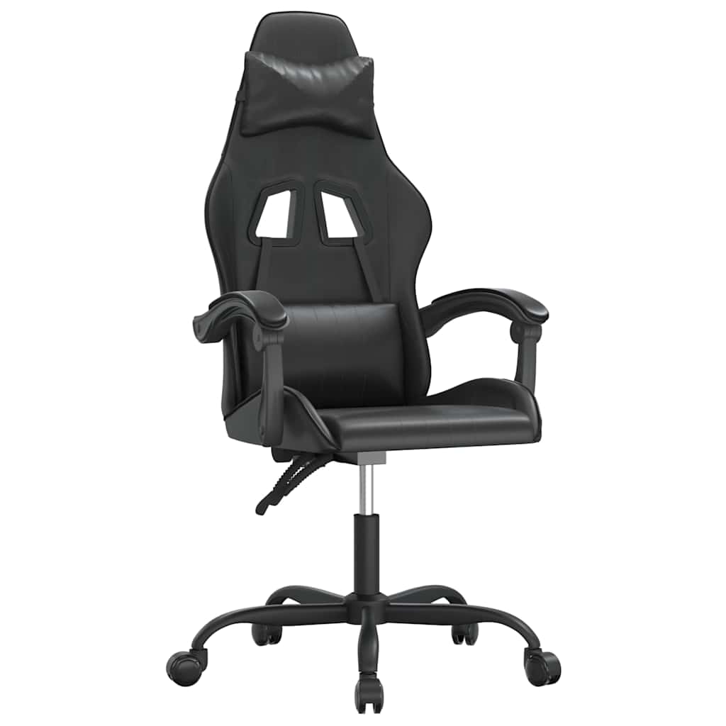 Vidaxl gamestoel draaibaar kunstleer zwart