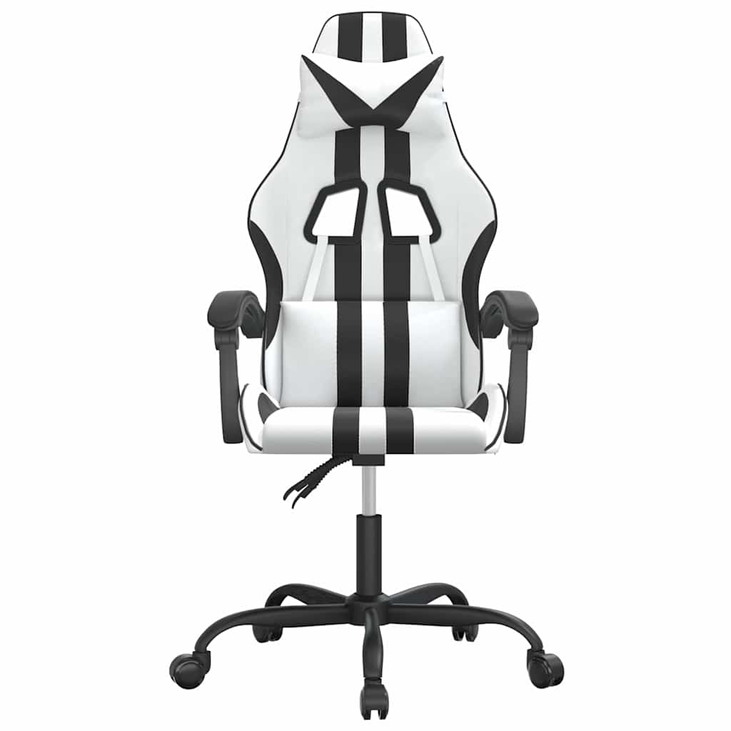 Vidaxl gamestoel draaibaar kunstleer wit en zwart