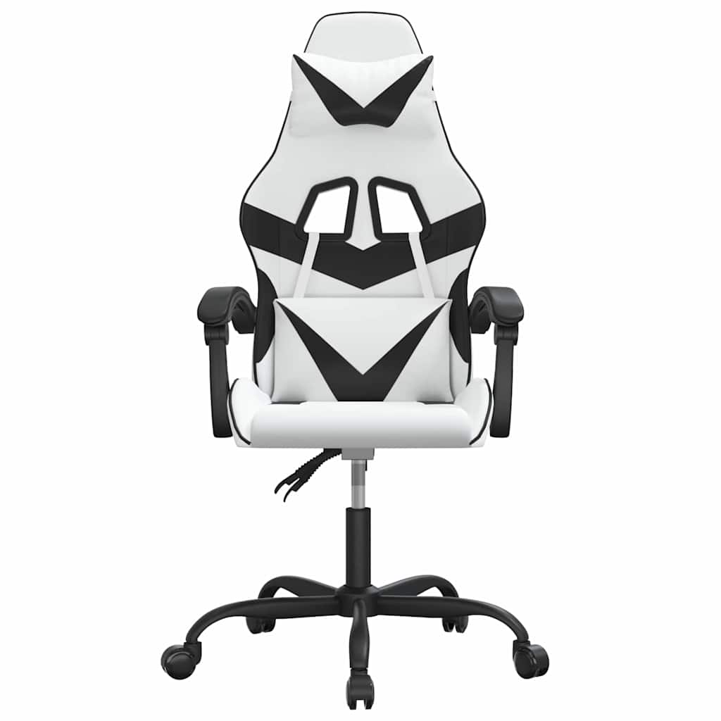 Vidaxl gamestoel draaibaar kunstleer wit en zwart