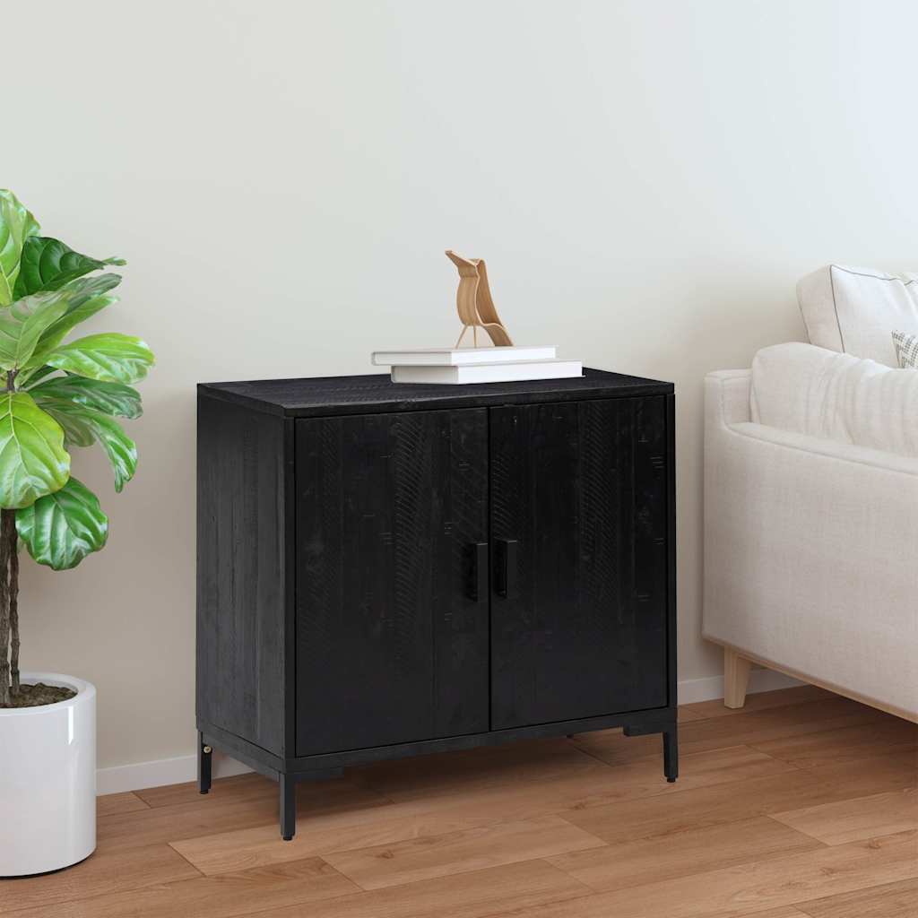 Vidaxl dressoir 75x35x70 cm massief grenenhout zwart