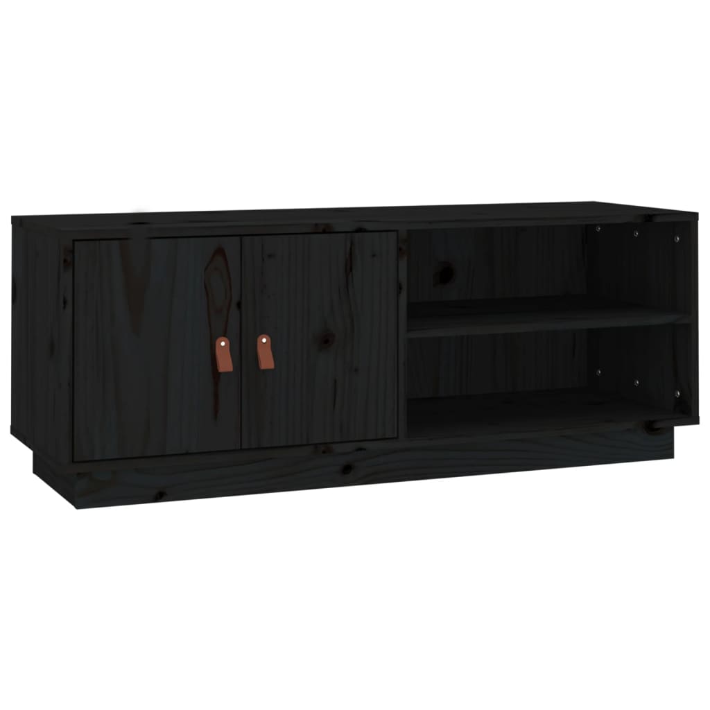 Vidaxl tv-meubel 105x34x40 cm massief grenenhout zwart