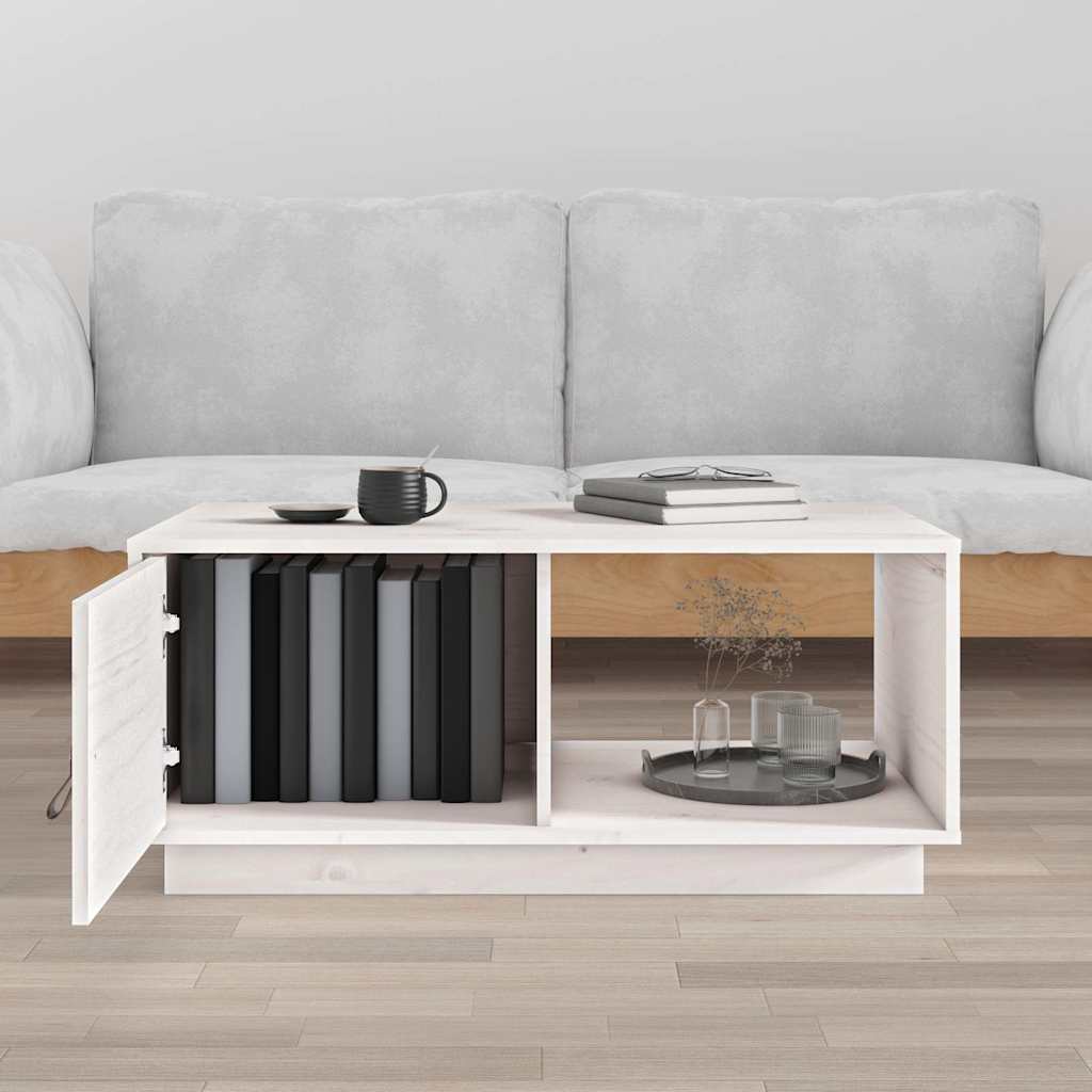 Vidaxl salontafel 80x50x35,5 cm massief grenenhout wit