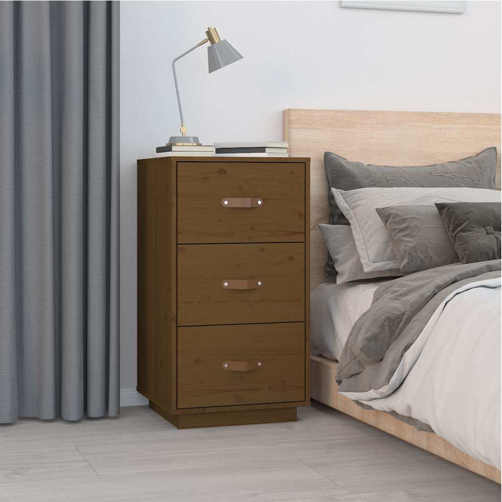 Vidaxl nachtkastje 40x40x75 cm massief grenenhout honingbruin
