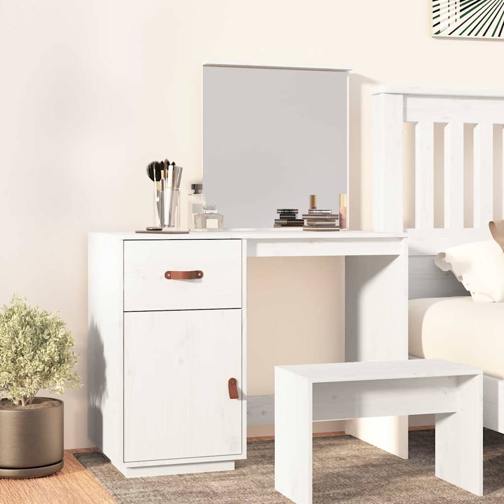 Vidaxl kaptafel 95x50x134 cm massief grenenhout wit