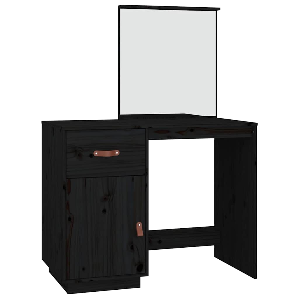Vidaxl kaptafel 95x50x134 cm massief grenenhout zwart