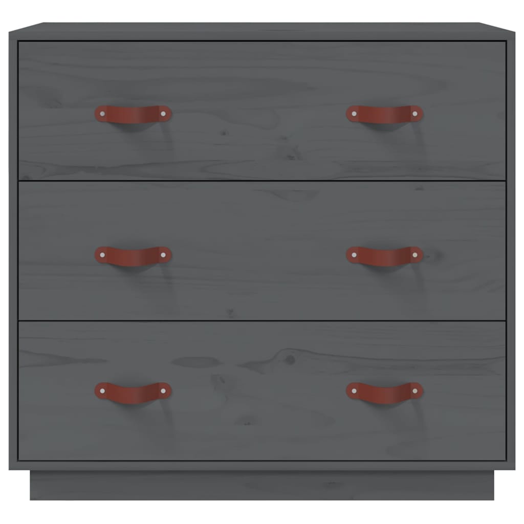 Vidaxl dressoir 80x40x75 cm massief grenenhout grijs