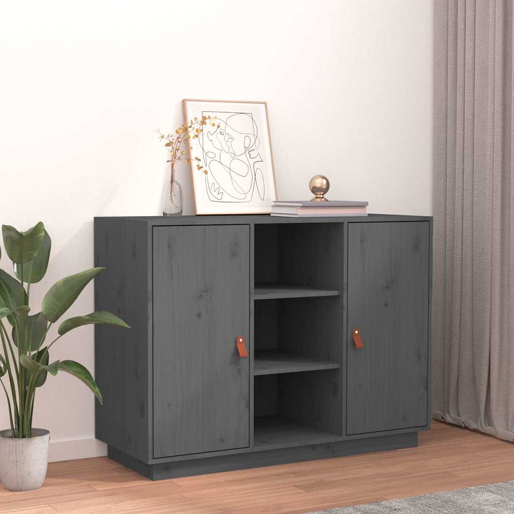 Vidaxl dressoir 100x40x75 cm massief grenenhout grijs