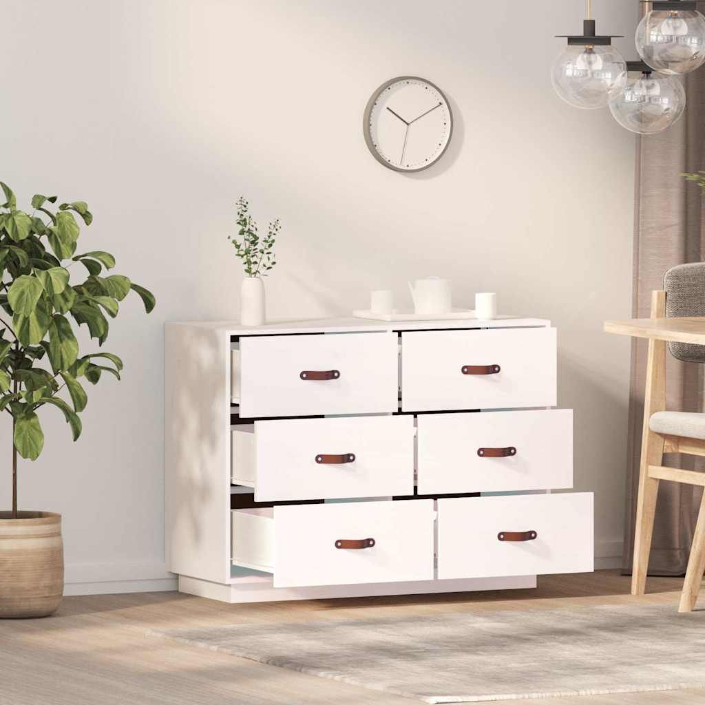 Vidaxl dressoir 100x40x75 cm massief grenenhout wit