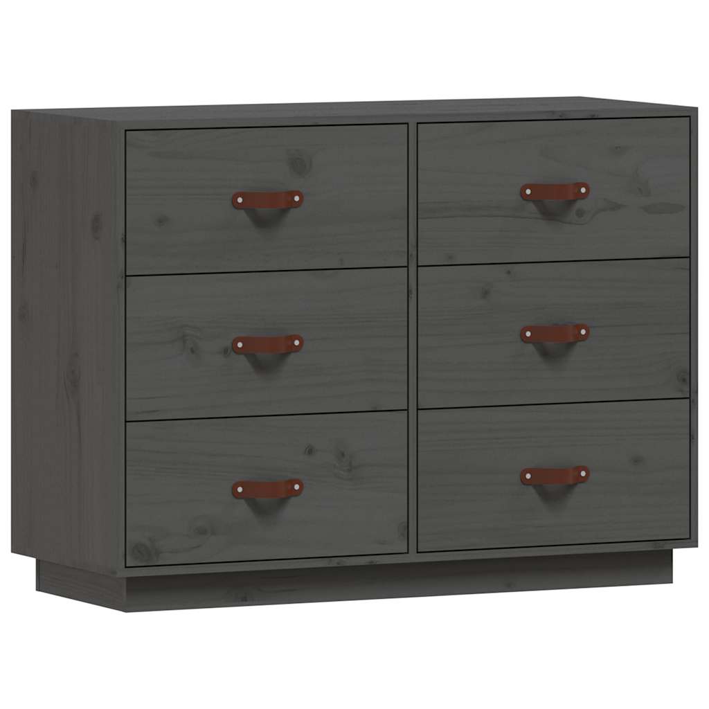 Vidaxl dressoir 100x40x75 cm massief grenenhout grijs