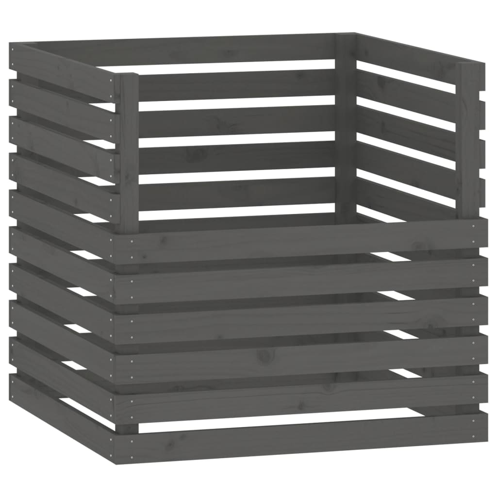VIDAXL -Kompost -Bin 80x80x78 cm Festkiefergrau