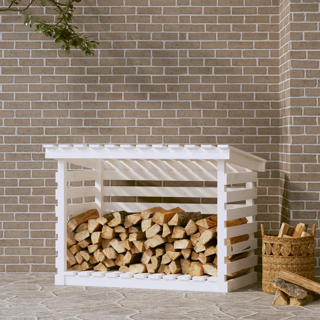 Vidaxl -Kamin Trek 108x73x79 cm Festkiefer weiß
