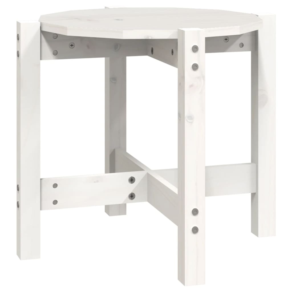 Vidaxl salontafel ø 52,5x45 cm massief grenenhout wit
