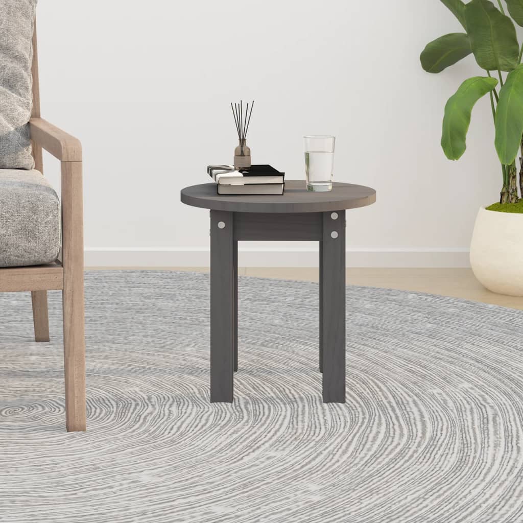 Vidaxl salontafel ø 35x35 cm massief grenenhout grijs