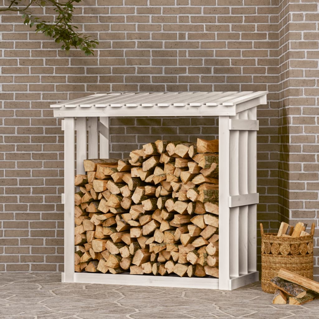Vidaxl haardhoutrek 108x64,5x109 cm massief grenenhout wit