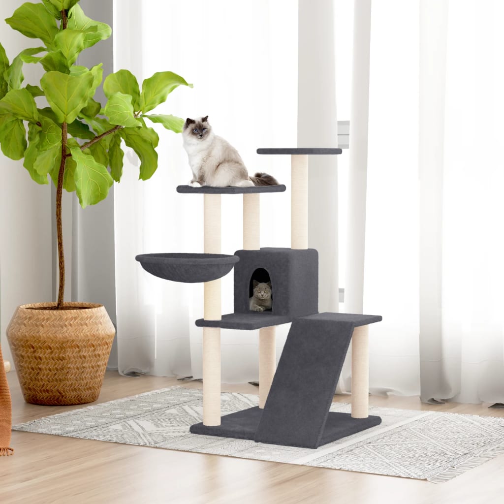 Vidaxl Katzenmöbel mit Sisal-Kratzstämmen 94 cm dunkelgrau