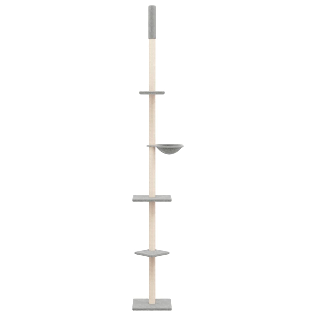 Vidaxxl Katzenmöbel raumhoch 263,5-289,5 cm hellgrau