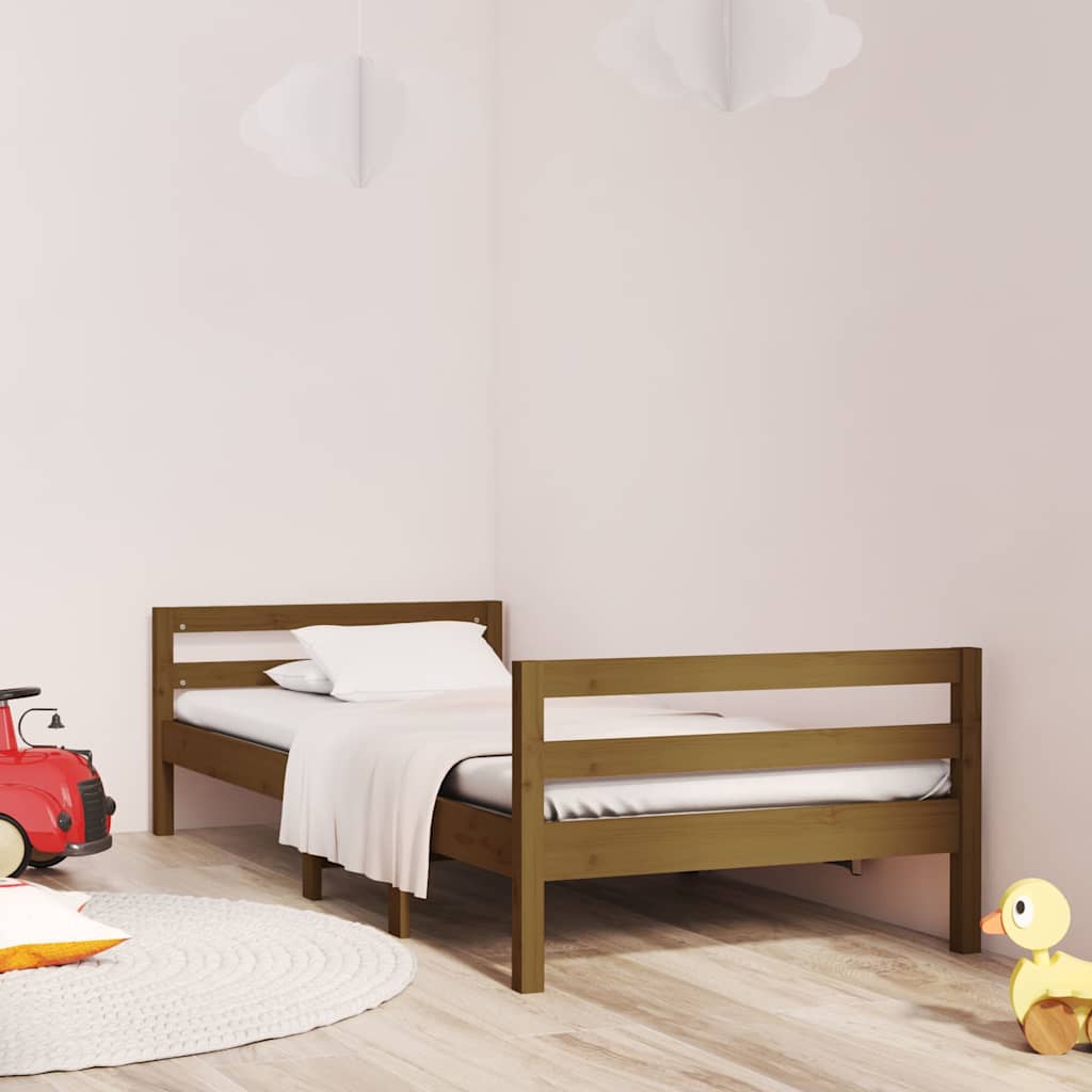 Vidaxl bedframe 75x190 cm massief grenenhout honingbruin