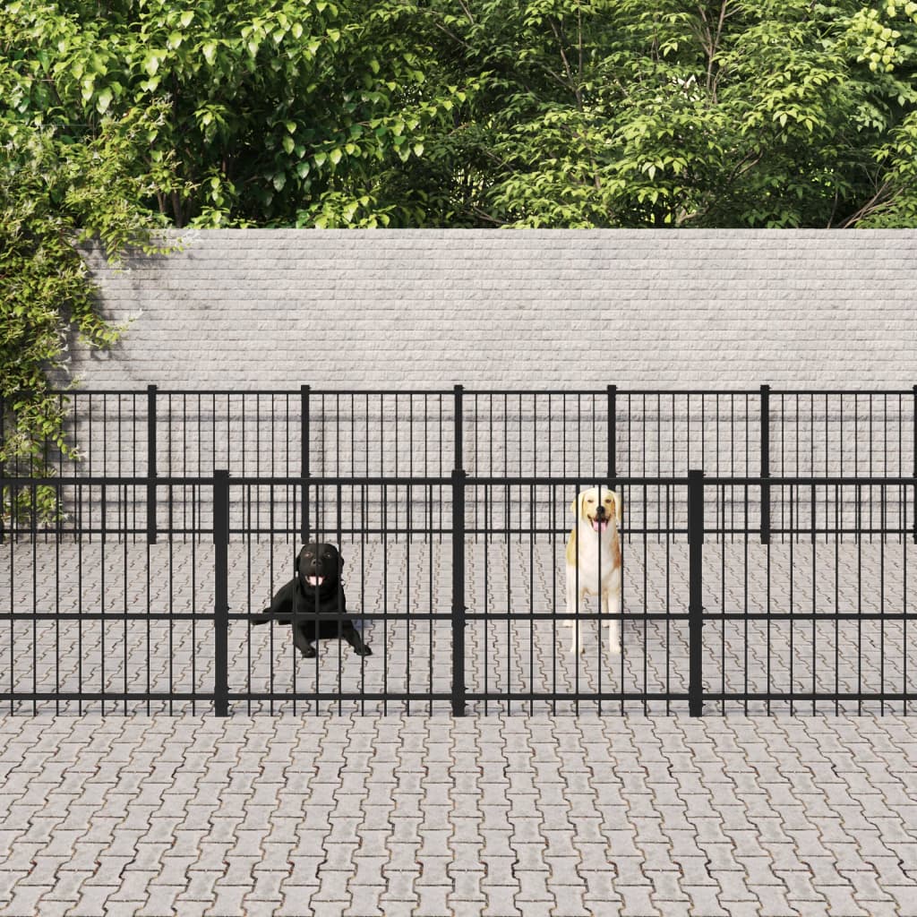 Vidaxl -Hundezwinger für außen 32,93 m² Stahl