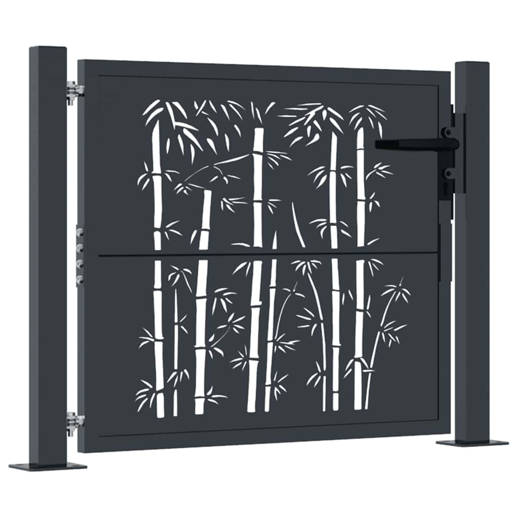 VIDAXL-Anschluss mit Bamboo-Design 105x80 cm Stahl Anthrazitfarben
