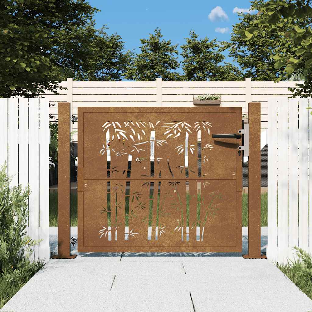 VIDAXL -Anschluss mit Bamboo -Design 105x105 cm Corten Stahl
