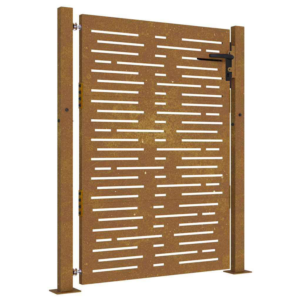 Vidaxl poort 100x150 cm vierkant cortenstaal