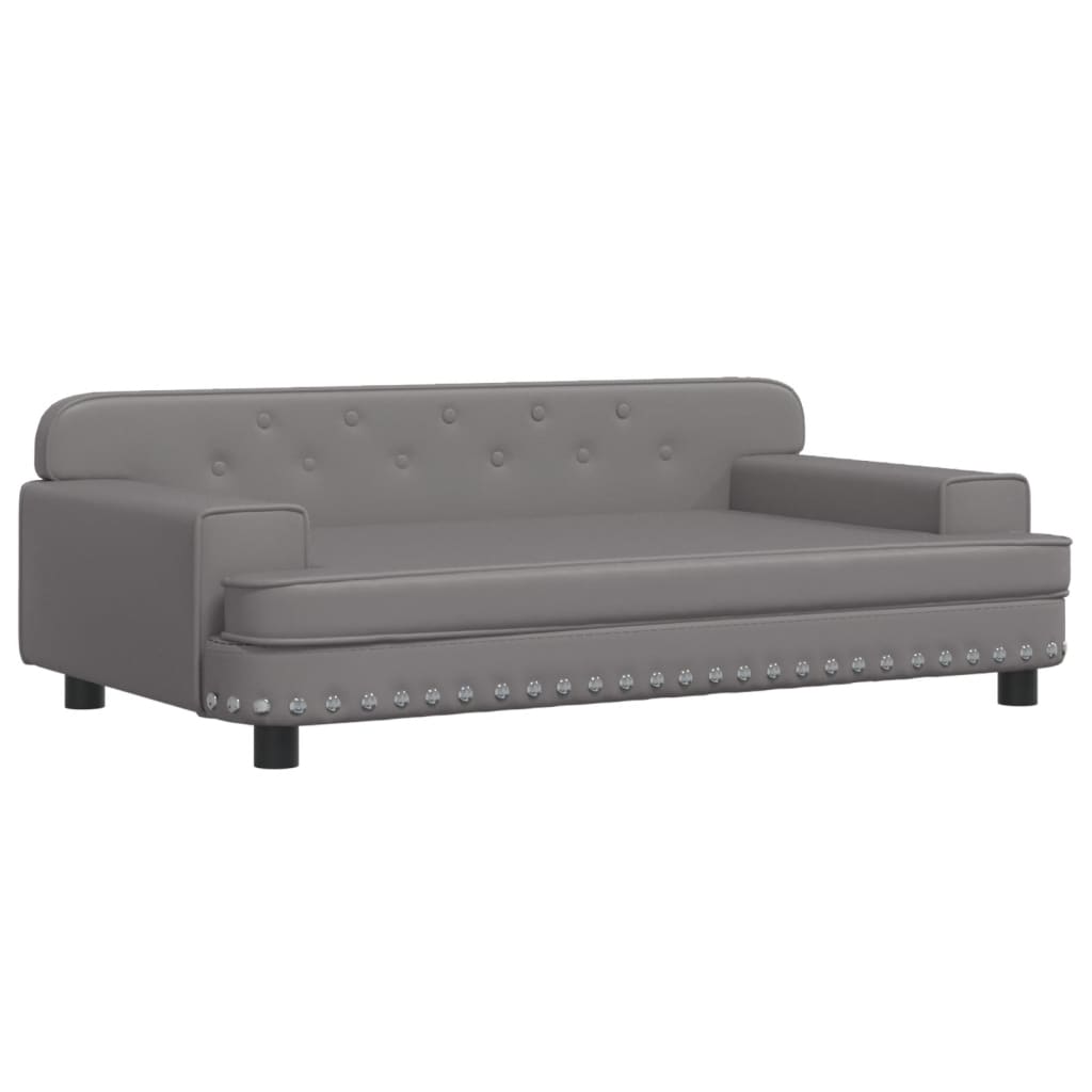 VidaXL Hundebett 90x53x30 cm Kunstleder grau