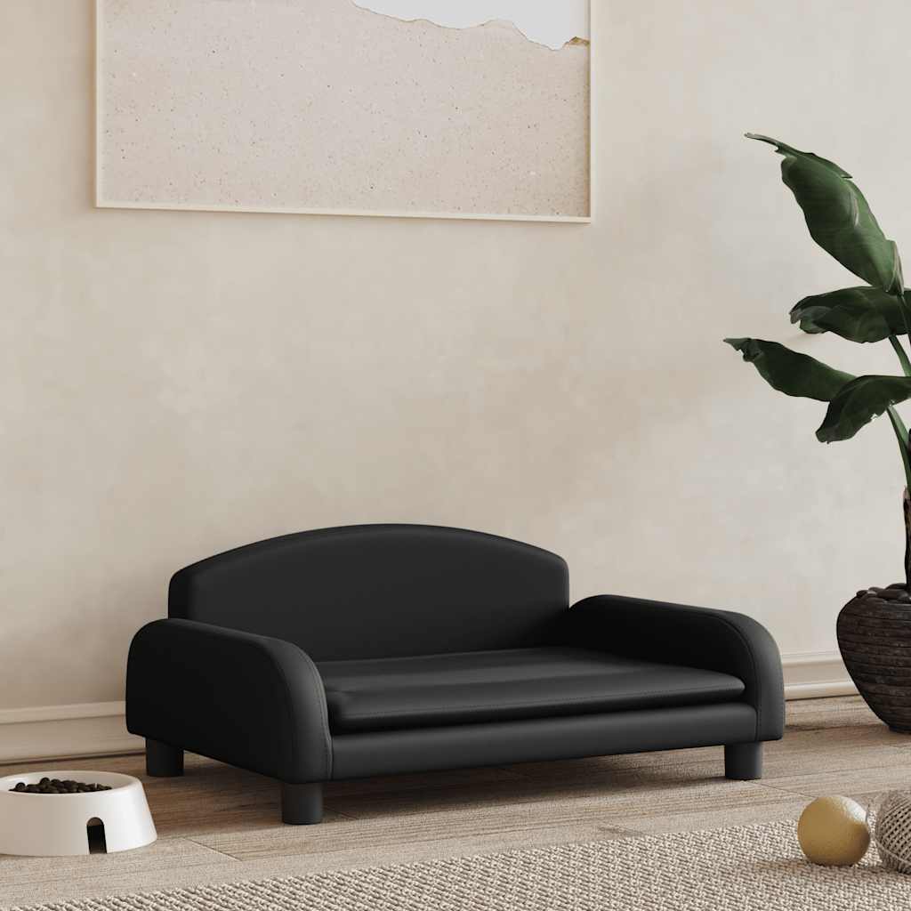 Vidaxxl Hundebett 70x45x30 cm Kunstleder schwarz