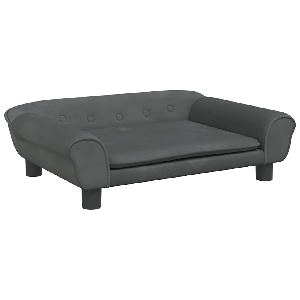 Vidaxxl Hundebett 70x48x22 cm Samt dunkelgrau