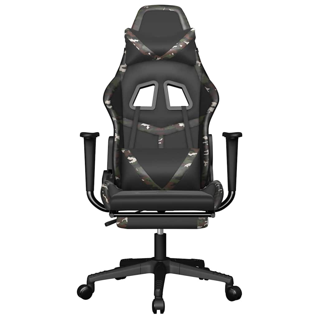 Vidaxl gamestoel met voetensteun kunstleer zwart en camouflage