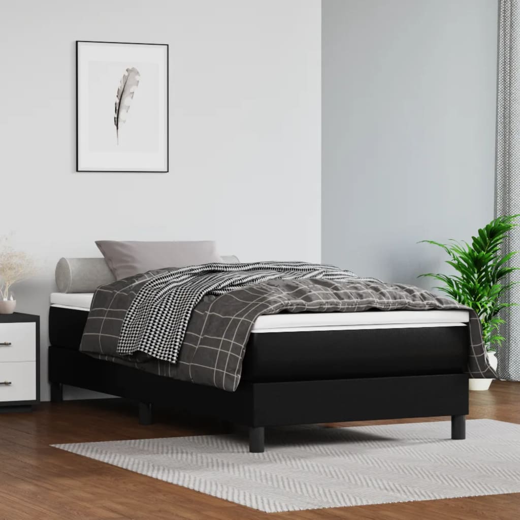 Vidaxl boxspring bed kunstleer zwart 100x200 cm