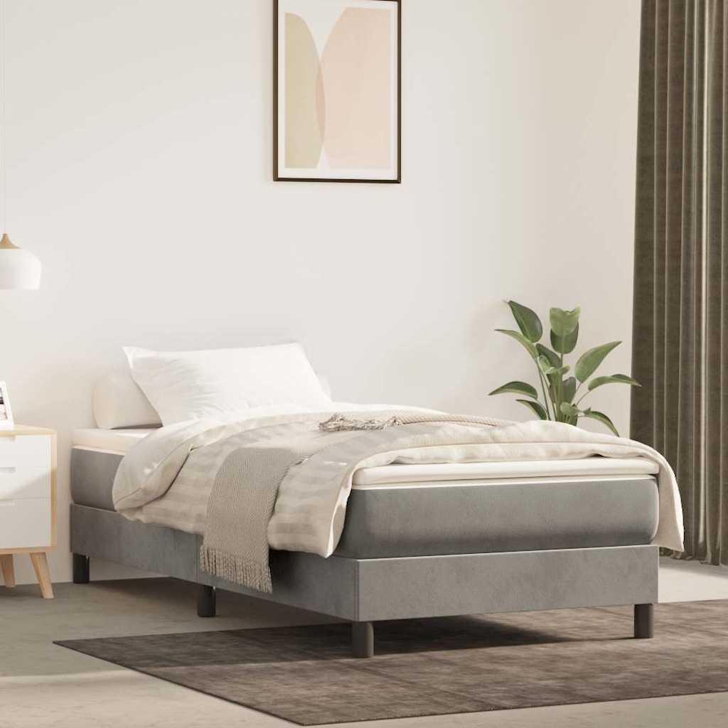 Vidaxl boxspring bed 80x200 cm fluweel lichtgrijs